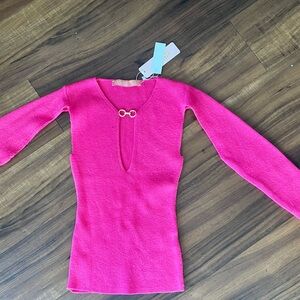 Women's Pink Sweater with Underarm Cut-outs